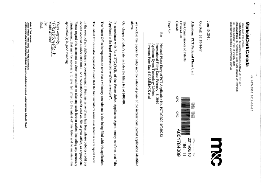Document de brevet canadien 2746556. Cession 20110610. Image 1 de 2