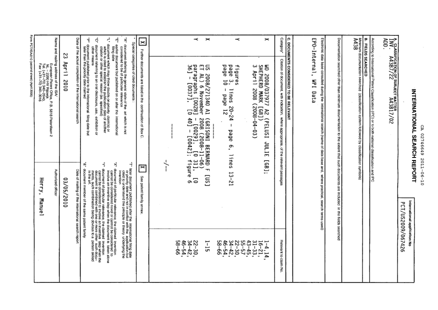 Document de brevet canadien 2746649. PCT 20101210. Image 2 de 13