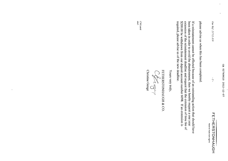 Canadian Patent Document 2749610. Prosecution-Amendment 20121207. Image 2 of 5