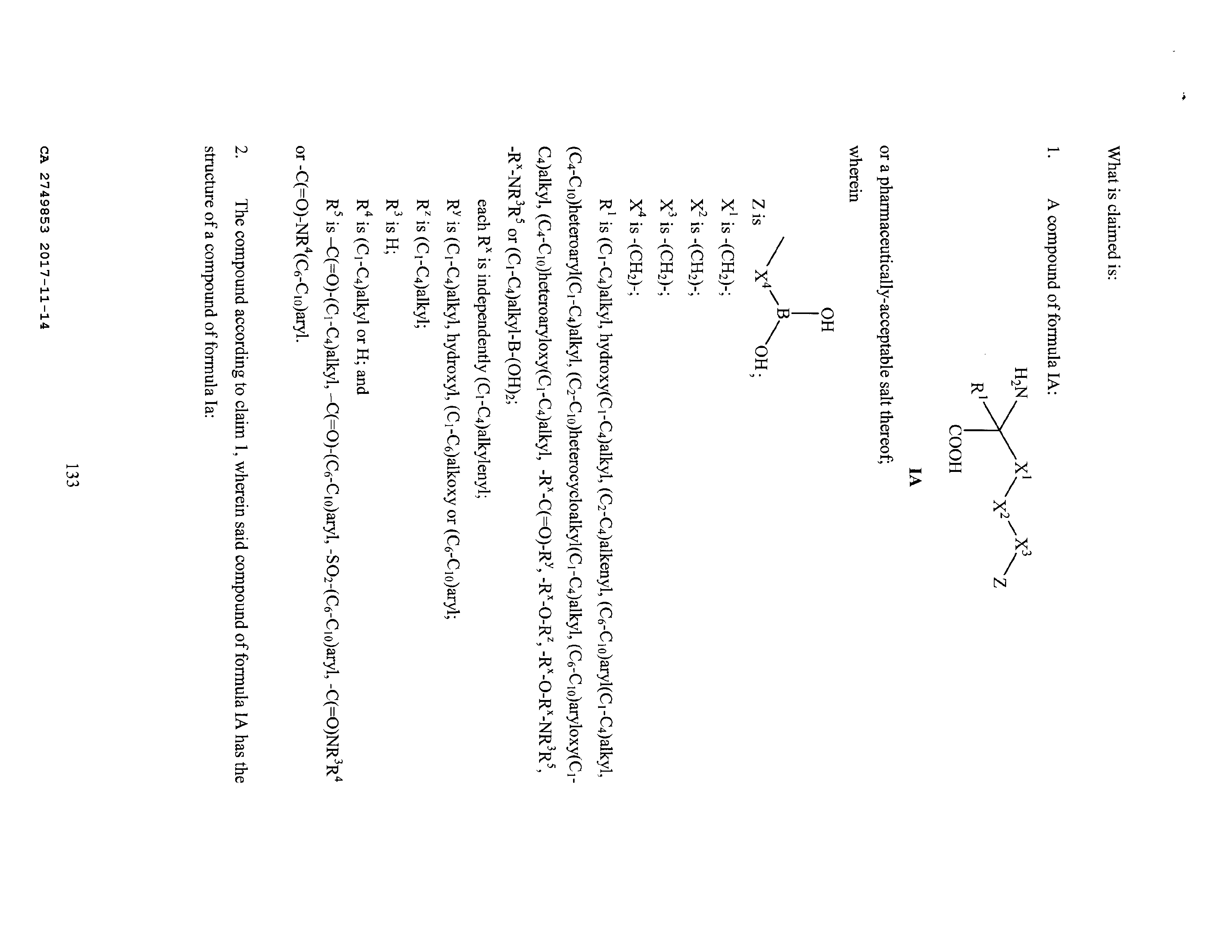 Canadian Patent Document 2749853. Claims 20171114. Image 1 of 17
