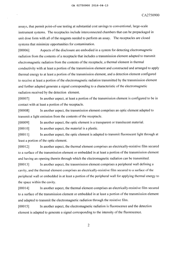 Document de brevet canadien 2750900. Description 20151224. Image 2 de 106