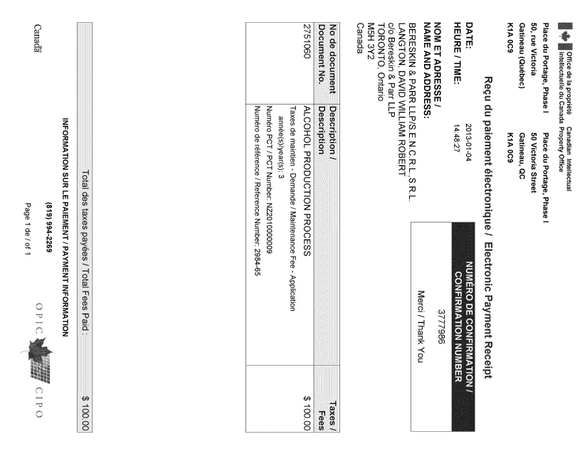 Document de brevet canadien 2751060. Taxes 20121204. Image 1 de 1