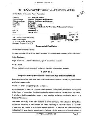 Document de brevet canadien 2752025. Modification 20160704. Image 1 de 7