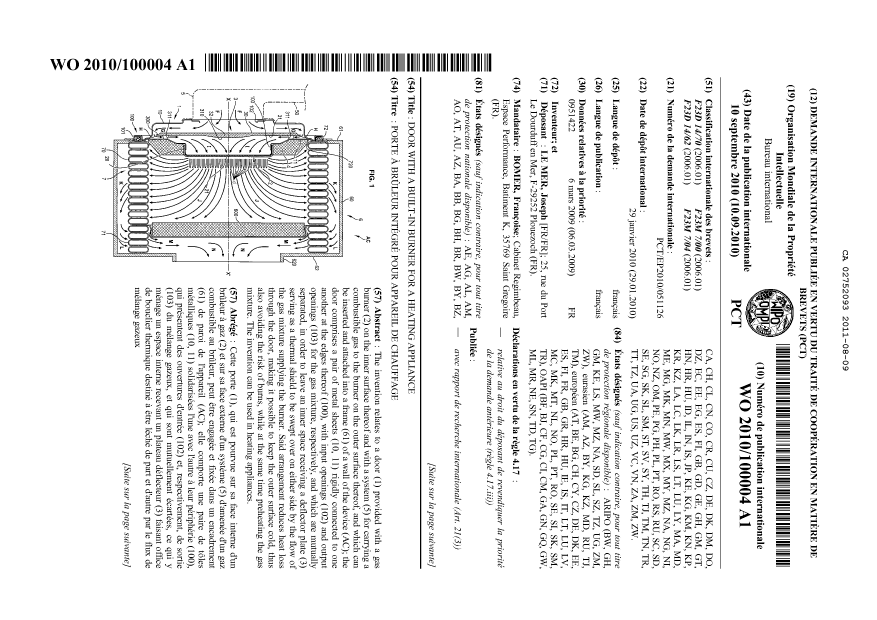 Document de brevet canadien 2752093. Abrégé 20110809. Image 1 de 2