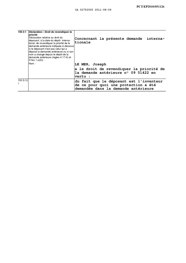 Document de brevet canadien 2752093. PCT 20110809. Image 6 de 6
