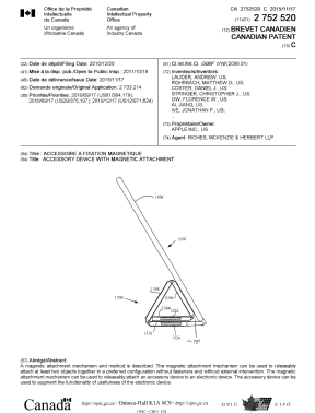 Document de brevet canadien 2752520. Page couverture 20151021. Image 1 de 2