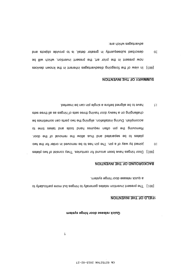 Document de brevet canadien 2752764. Description 20141227. Image 1 de 9