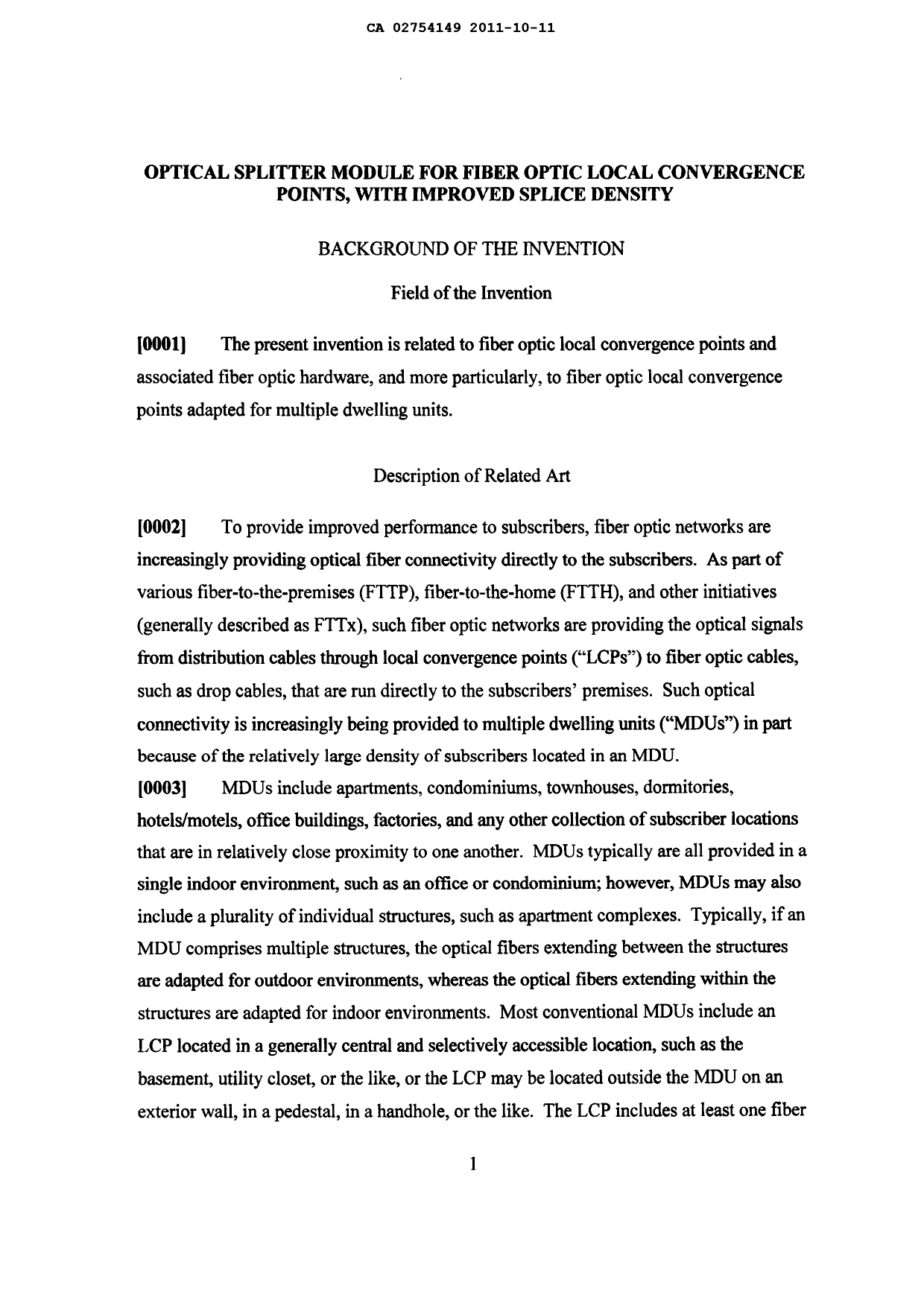 Document de brevet canadien 2754149. Description 20101211. Image 1 de 28