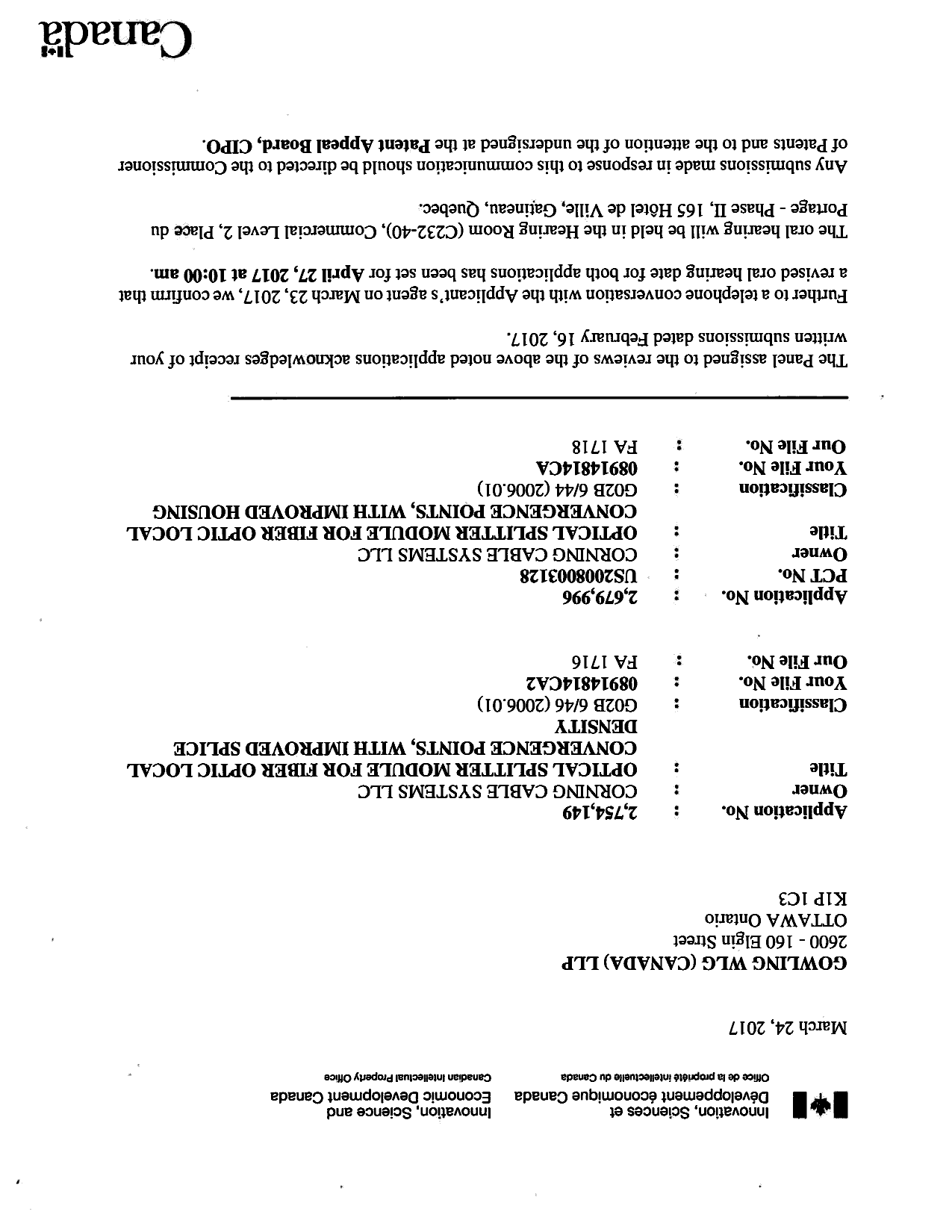 Document de brevet canadien 2754149. Poursuite-Amendment 20161224. Image 1 de 2