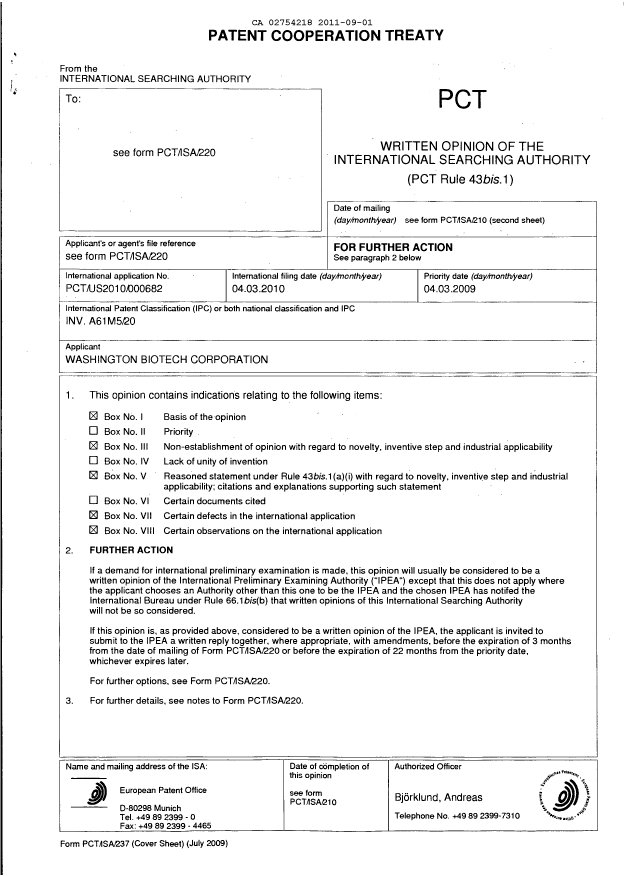 Document de brevet canadien 2754218. PCT 20110901. Image 3 de 16