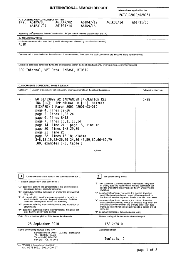 Document de brevet canadien 2754691. PCT 20110907. Image 1 de 5