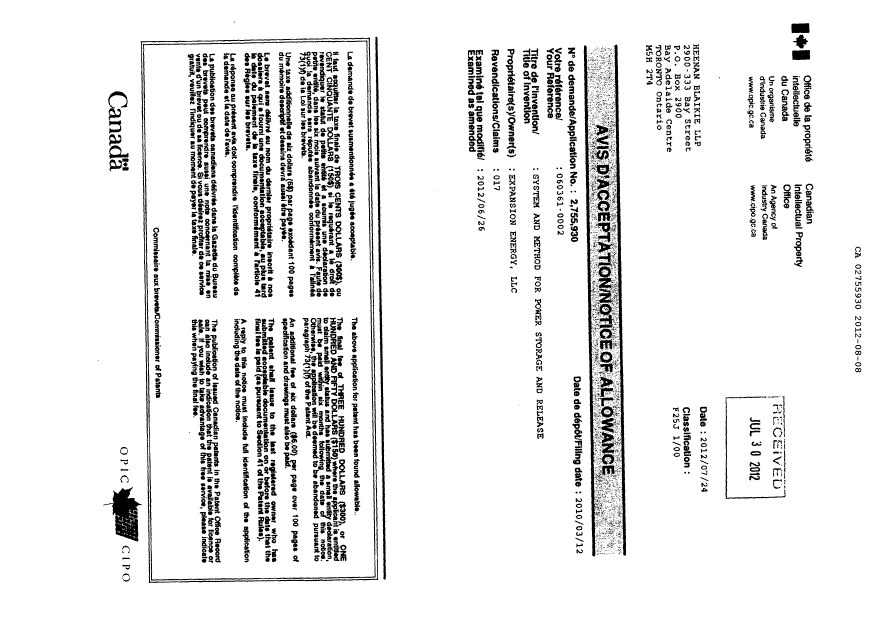 Canadian Patent Document 2755930. Correspondence 20111208. Image 3 of 3