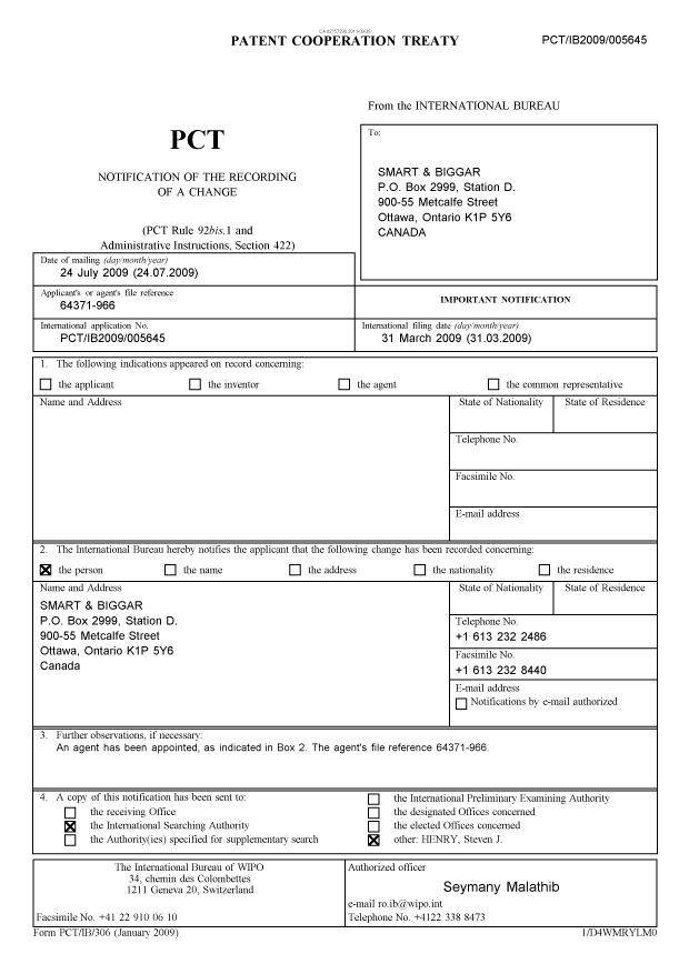 Document de brevet canadien 2757290. PCT 20110928. Image 1 de 20