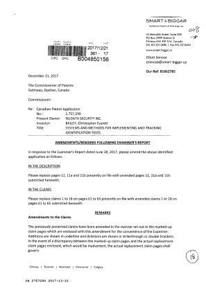 Canadian Patent Document 2757290. Amendment 20171221. Image 1 of 18