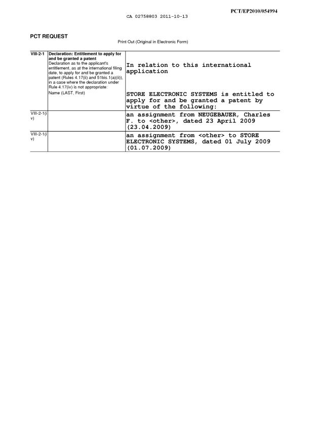 Document de brevet canadien 2758803. PCT 20111013. Image 10 de 10