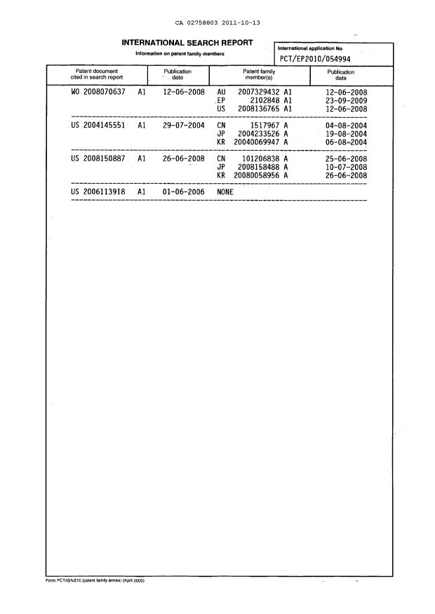 Document de brevet canadien 2758803. PCT 20111013. Image 2 de 10