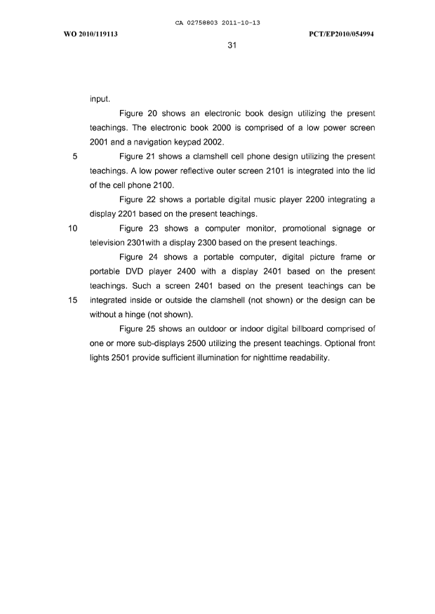 Document de brevet canadien 2758803. Description 20111013. Image 31 de 31
