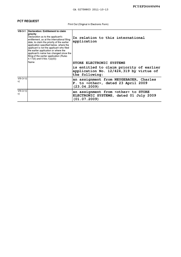 Canadian Patent Document 2758803. PCT 20111013. Image 9 of 10