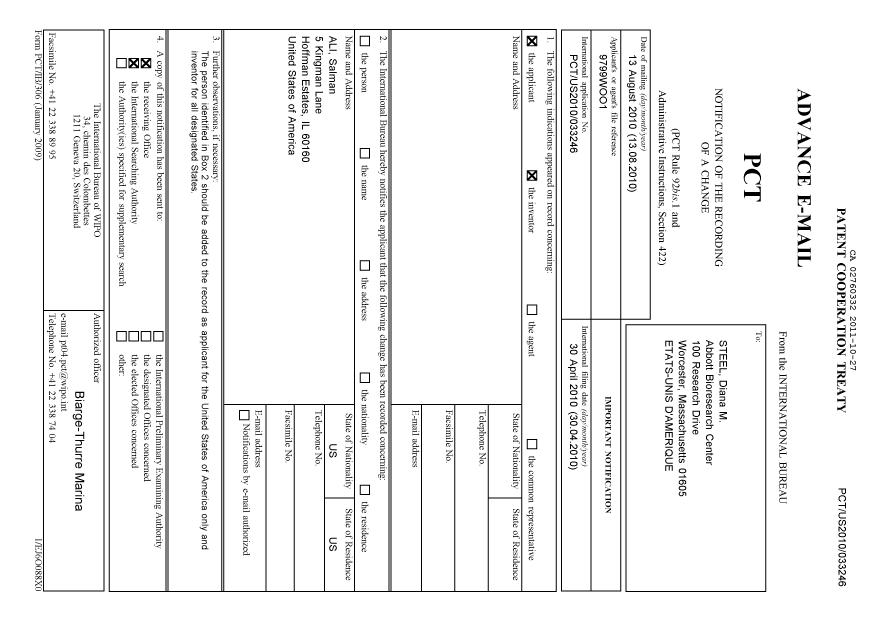 Document de brevet canadien 2760332. PCT 20111027. Image 1 de 34