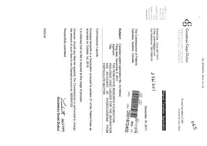 Canadian Patent Document 2761201. Correspondence 20101216. Image 1 of 2
