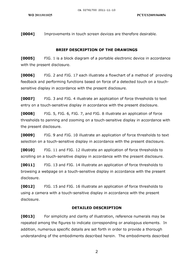 Document de brevet canadien 2761700. Description 20131220. Image 2 de 19