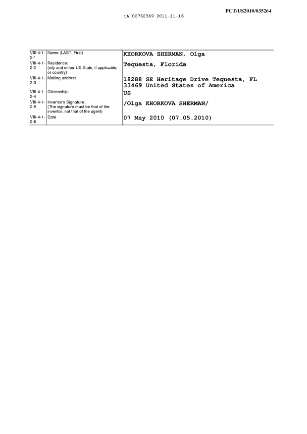 Document de brevet canadien 2762369. PCT 20111116. Image 18 de 18