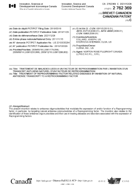 Document de brevet canadien 2762369. Page couverture 20211125. Image 1 de 1