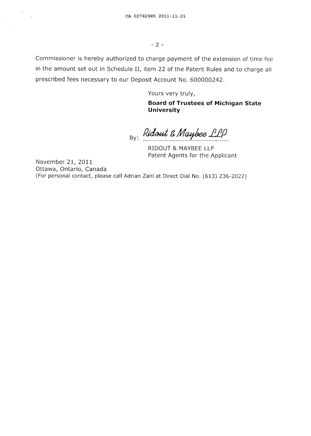 Document de brevet canadien 2762985. Poursuite-Amendment 20101221. Image 2 de 14
