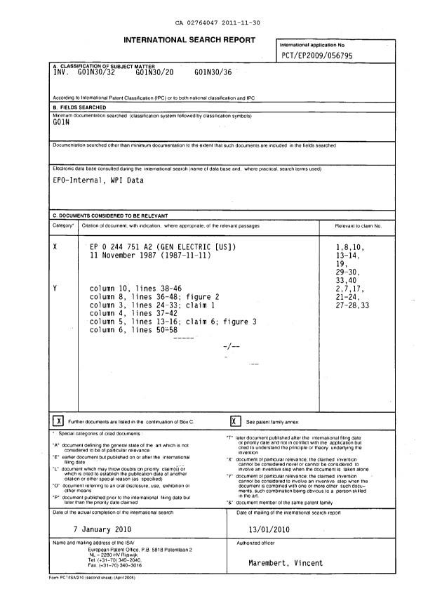 Document de brevet canadien 2764047. PCT 20111130. Image 1 de 13