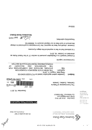 Document de brevet canadien 2764578. Correspondance 20101216. Image 1 de 2