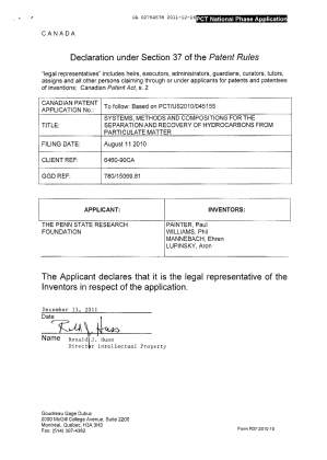 Canadian Patent Document 2764578. Correspondence 20101216. Image 2 of 2
