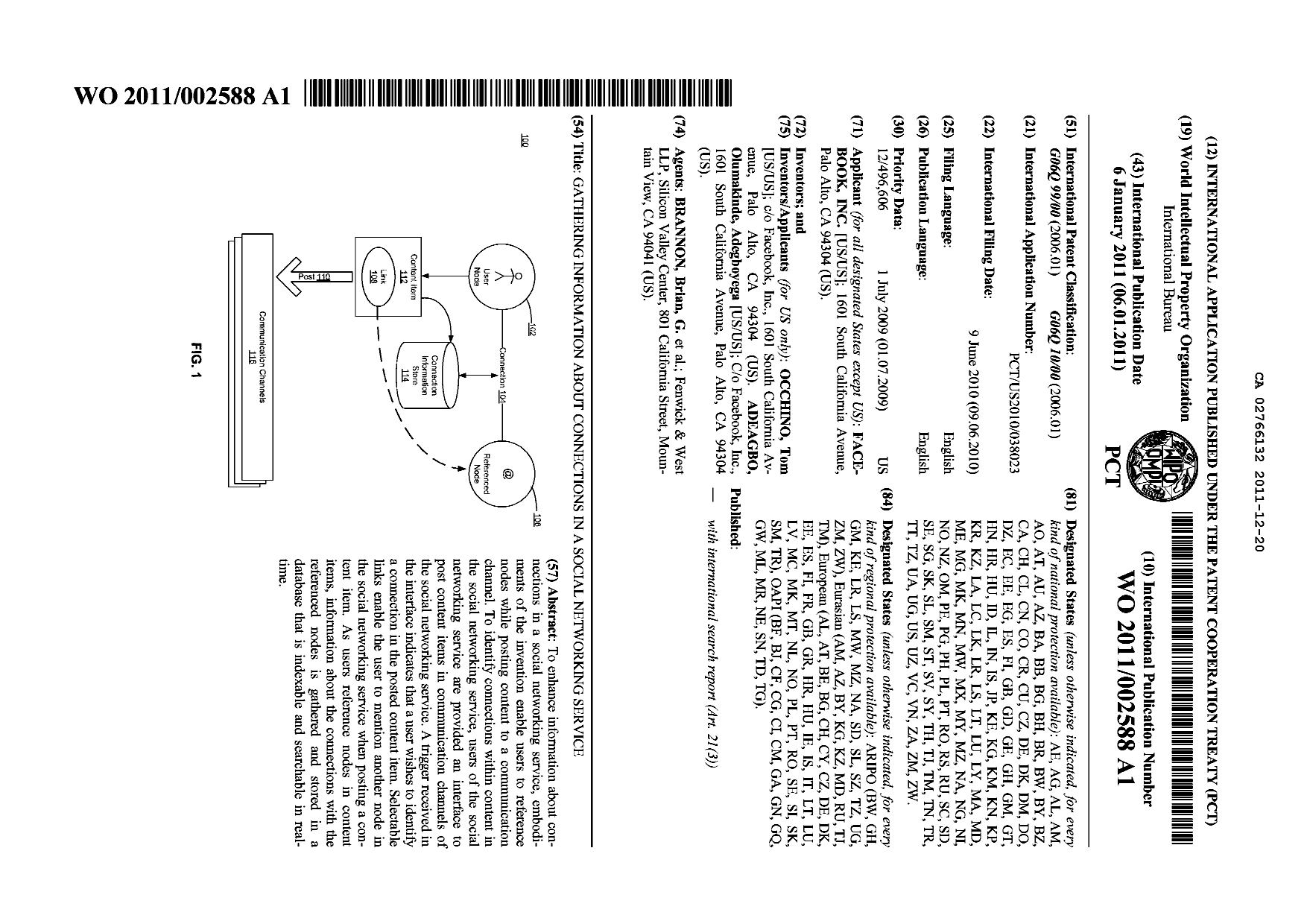Document de brevet canadien 2766132. Abrégé 20111220. Image 1 de 1