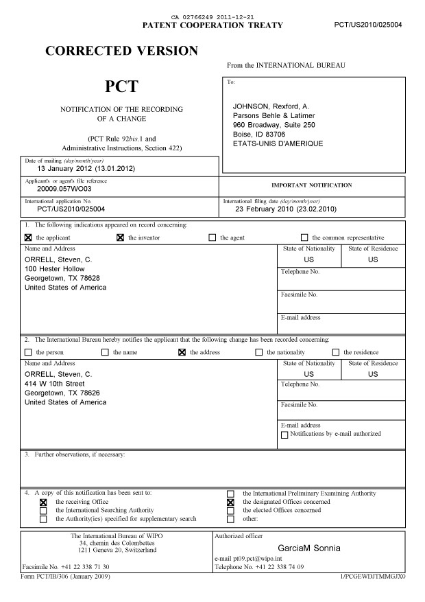 Document de brevet canadien 2766249. PCT 20101221. Image 2 de 11