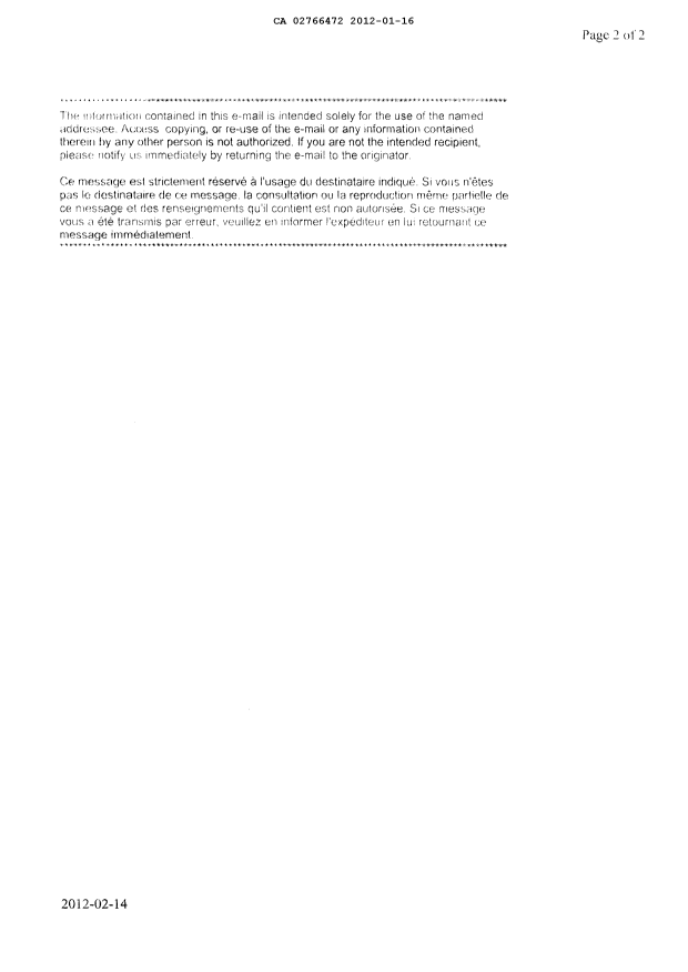 Document de brevet canadien 2766472. Cession 20120116. Image 5 de 5