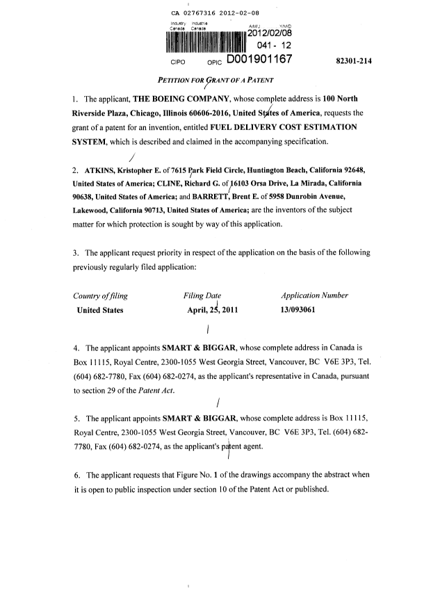 Document de brevet canadien 2767316. Cession 20120208. Image 2 de 5