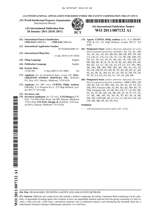 Document de brevet canadien 2767427. Abrégé 20120106. Image 1 de 1