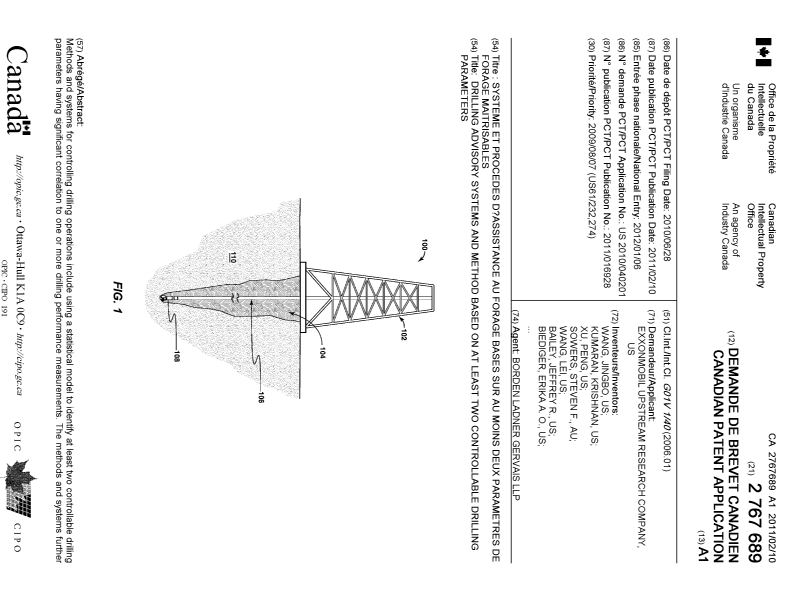 Document de brevet canadien 2767689. Page couverture 20120312. Image 1 de 2