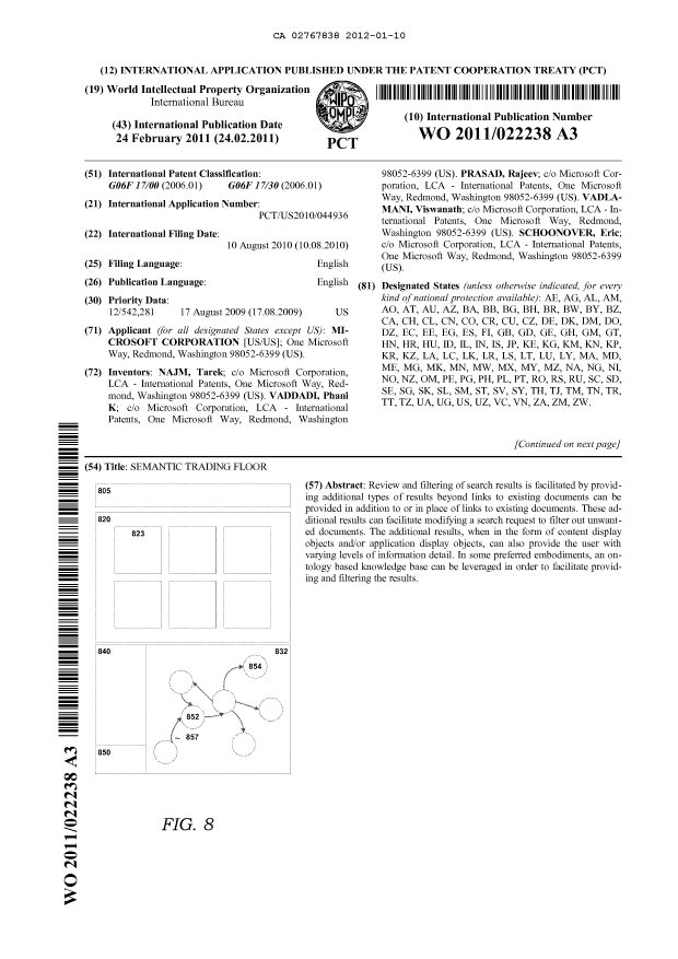 Document de brevet canadien 2767838. Abrégé 20120110. Image 1 de 2