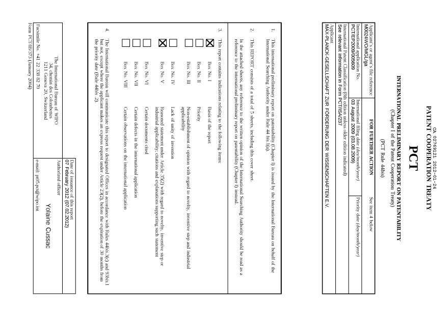Document de brevet canadien 2769121. PCT 20120124. Image 1 de 8