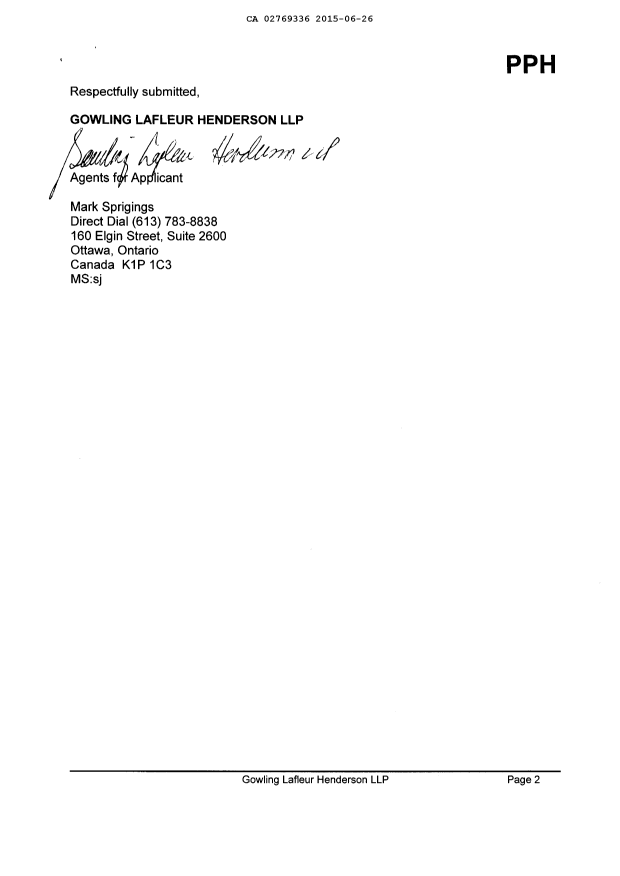 Document de brevet canadien 2769336. Requête ATDB (PPH) 20150626. Image 2 de 17