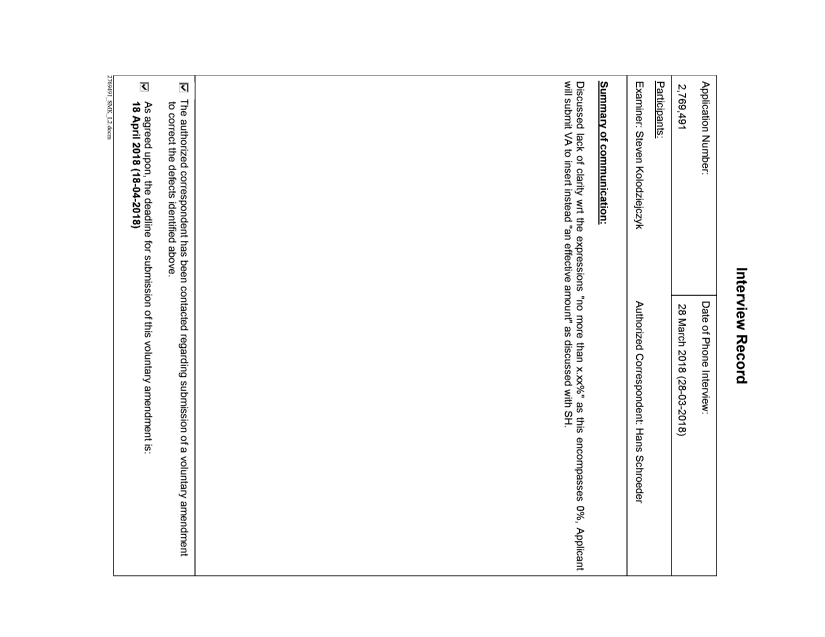 Document de brevet canadien 2769491. Enregistrer une note relative à une entrevue (Acti 20180328. Image 1 de 1
