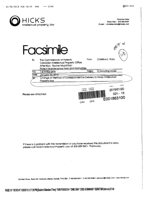 Document de brevet canadien 2769543. Correspondance 20150120. Image 9 de 9