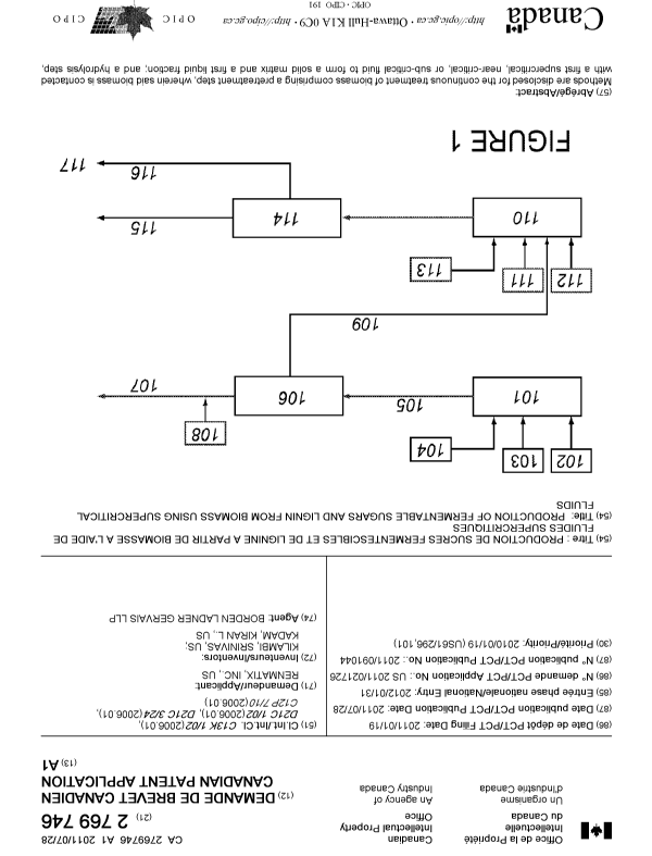 Document de brevet canadien 2769746. Page couverture 20111213. Image 1 de 2