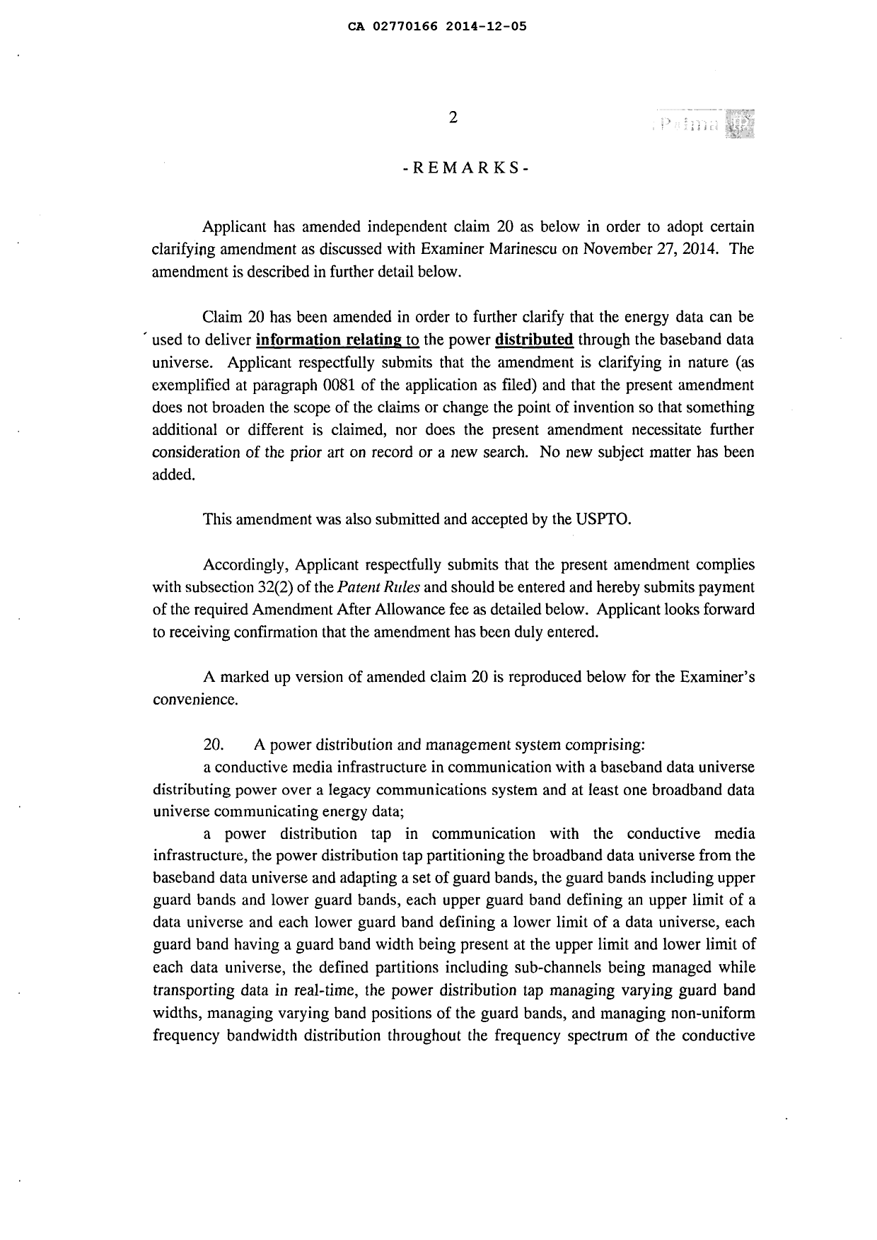 Canadian Patent Document 2770166. Prosecution-Amendment 20131205. Image 3 of 10