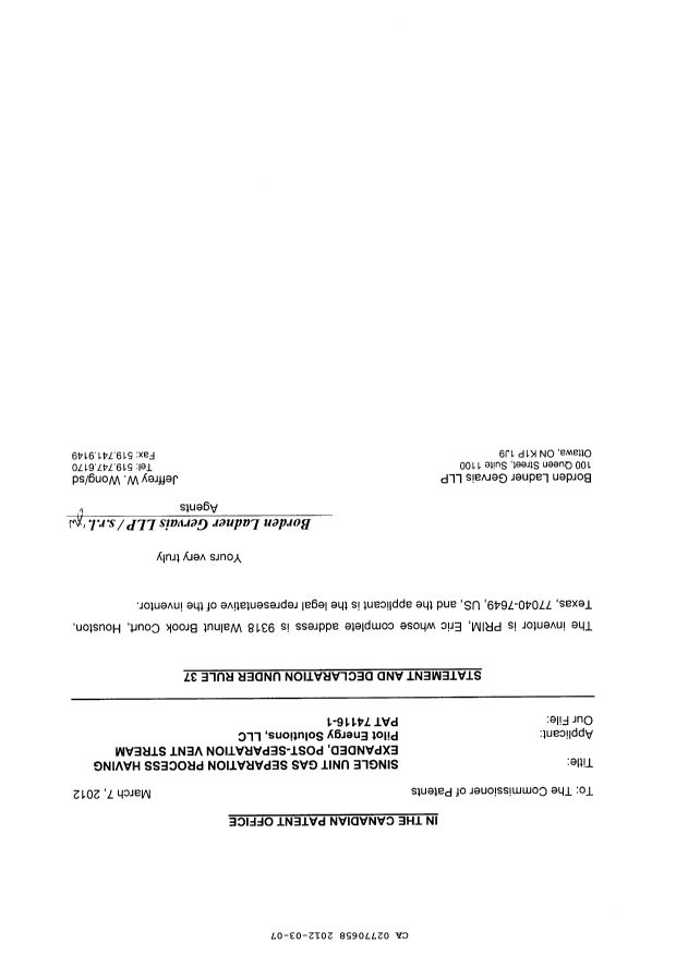 Document de brevet canadien 2770658. Cession 20111207. Image 4 de 4
