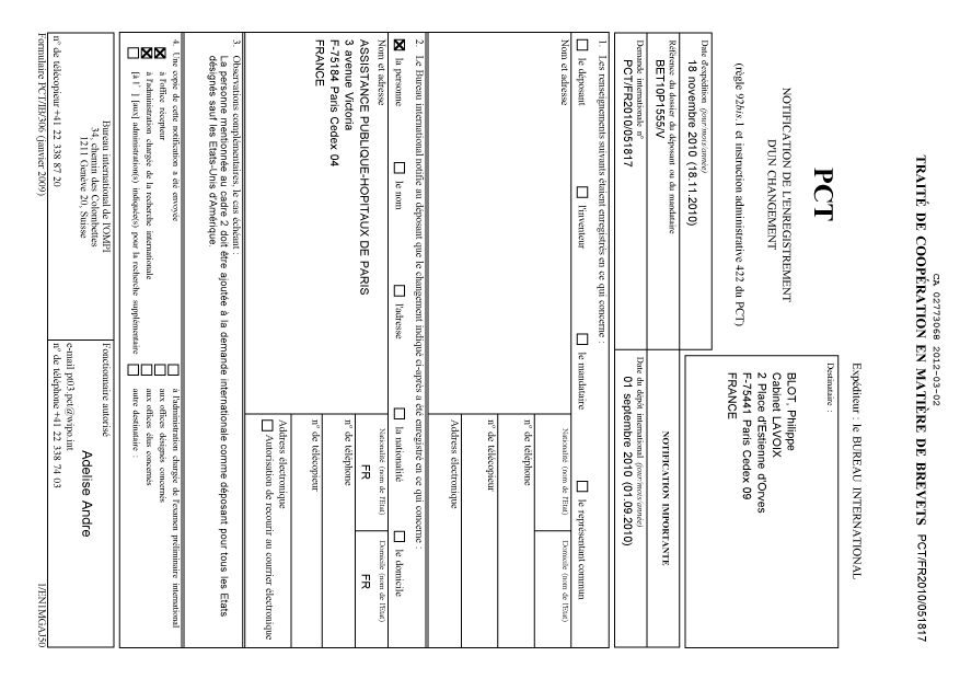 Document de brevet canadien 2773068. PCT 20111202. Image 1 de 11