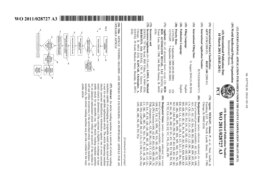 Document de brevet canadien 2773136. Abrégé 20120302. Image 1 de 2
