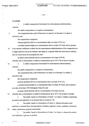 Document de brevet canadien 2774053. Revendications 20120313. Image 1 de 7