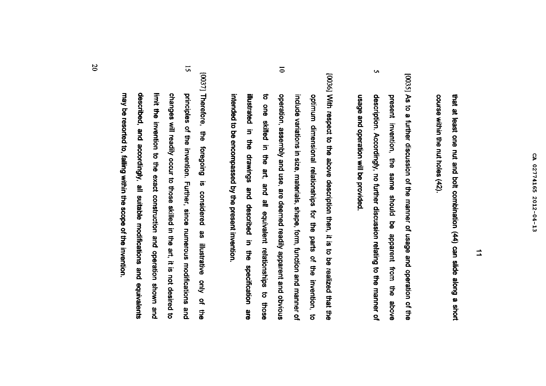 Document de brevet canadien 2774165. Description 20111213. Image 11 de 11