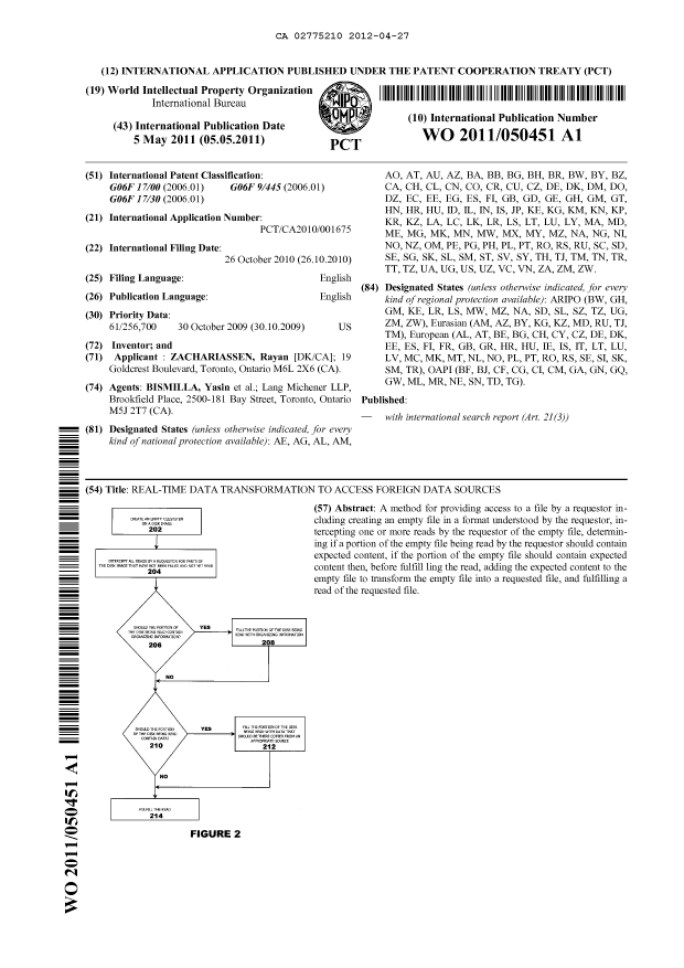 Document de brevet canadien 2775210. Abrégé 20120427. Image 1 de 1